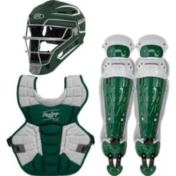 Rawlings Youth Dark Green/White VELO 2.0 Catcher's Gear Box Set: CSV2Y-DG / W