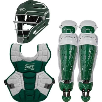 Rawlings Youth Dark Green/White VELO 2.0 Catcher's Gear Box Set: CSV2Y-DG / W