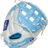 33 Inch Rawlings Liberty Advanced Color Series RLACM33FPCB Women's White/ColumbiaBlue Fastpitch Softball Catcher Mitt