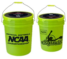 Rawlings B618 Combo 6 Gallon Optic Yellow Bucket W/ 18 NC12BB Fastpitch Softballs