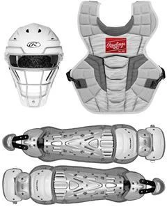 Rawlings Intermediate White/Silver VELO 2.0 Catcher's Gear Box Set: CSV2I-W/SIL